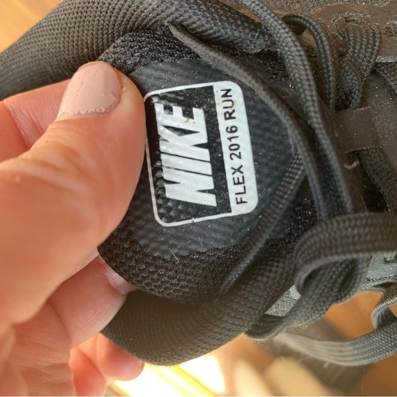 Nike Original Women Running Shoes Black White Size 7.5 Casual Athletic Flex - Picture 3 of 4